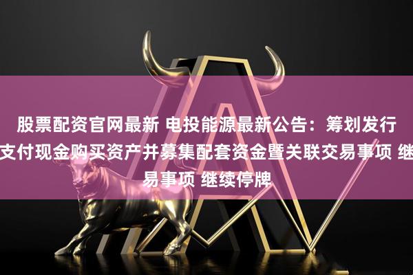 股票配资官网最新 电投能源最新公告：筹划发行股份及支付现金购买资产并募集配套资金暨关联交易事项 继续停牌