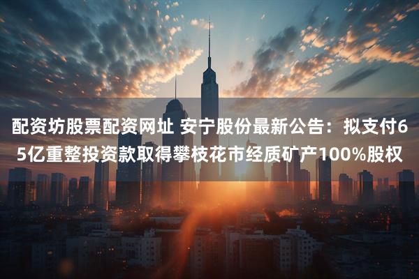 配资坊股票配资网址 安宁股份最新公告：拟支付65亿重整投资款取得攀枝花市经质矿产100%股权